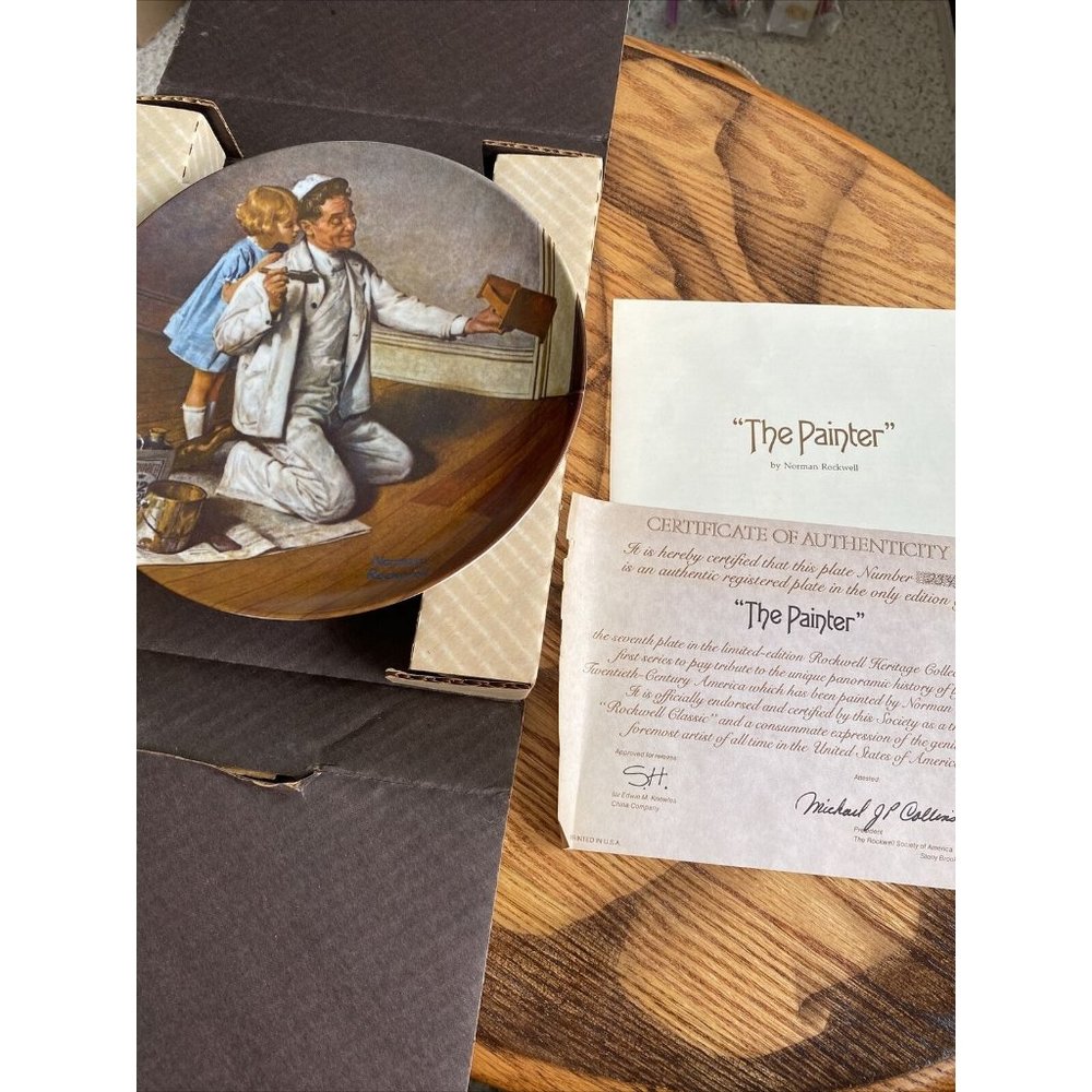Norman Rockwell Collector Plates Limited Ed Knowles w/COA The Painter